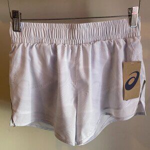 NWT Asics XS Women's Running Shorts White/Grey